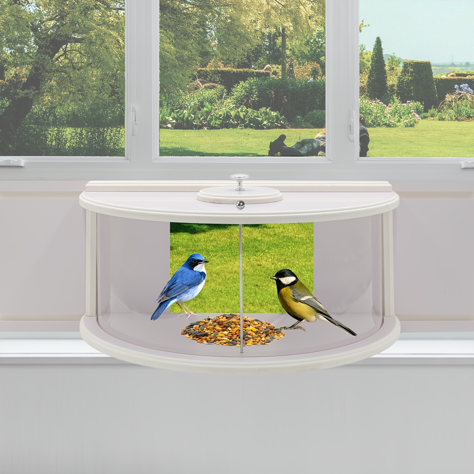 TEMU Window Bird Feeder, 180° Bird Feeder, Durable And Elegant In-window Bird Feeder For Watching Birds