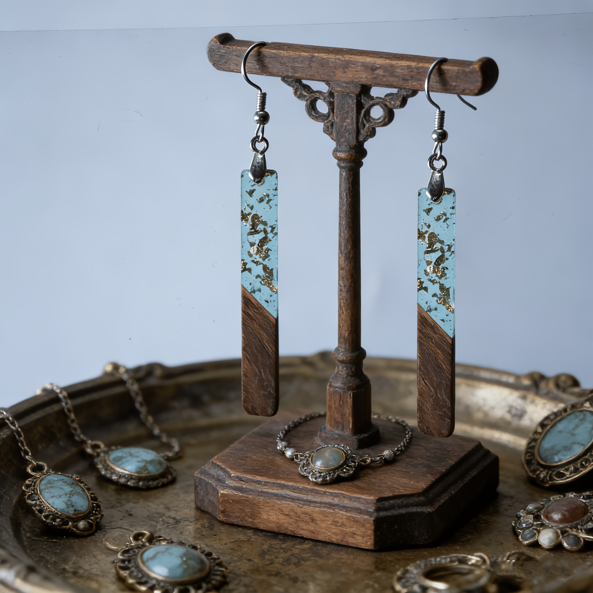 14pcs Gorgeous Resin Wood Earring Necklace Accessories