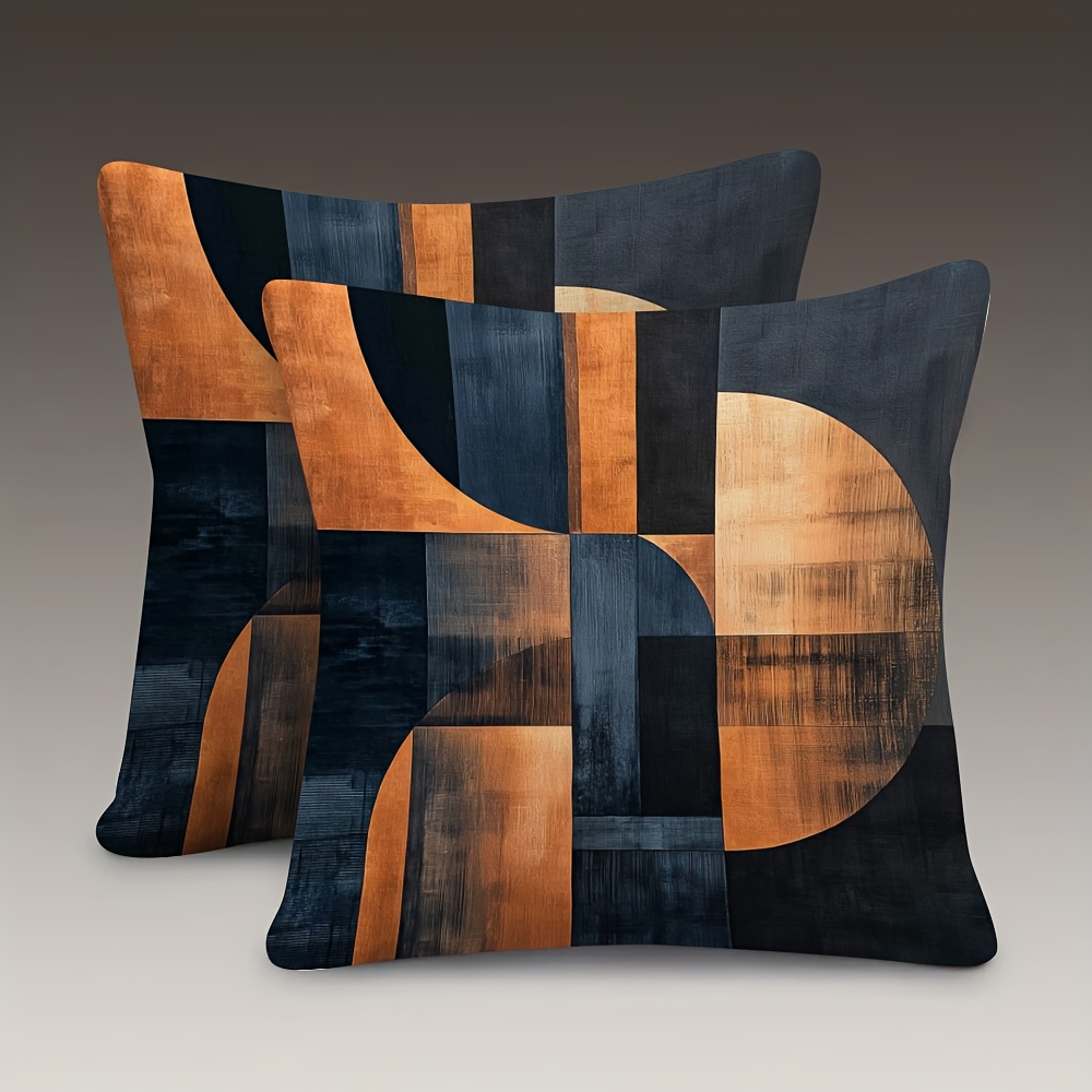 TEMU 2 Stück, Doppelseitige Weiche Kissenbezüge 18x18 Zoll, Modernes abstraktes Design, Weich langlebig, geeignet für Haushalt, Sofas, Betten, ohne