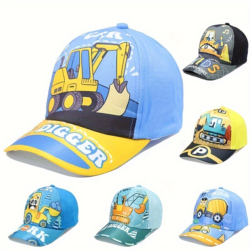

Neutral Printing Baseball Cap With Excavator Pattern For Children And Adults
