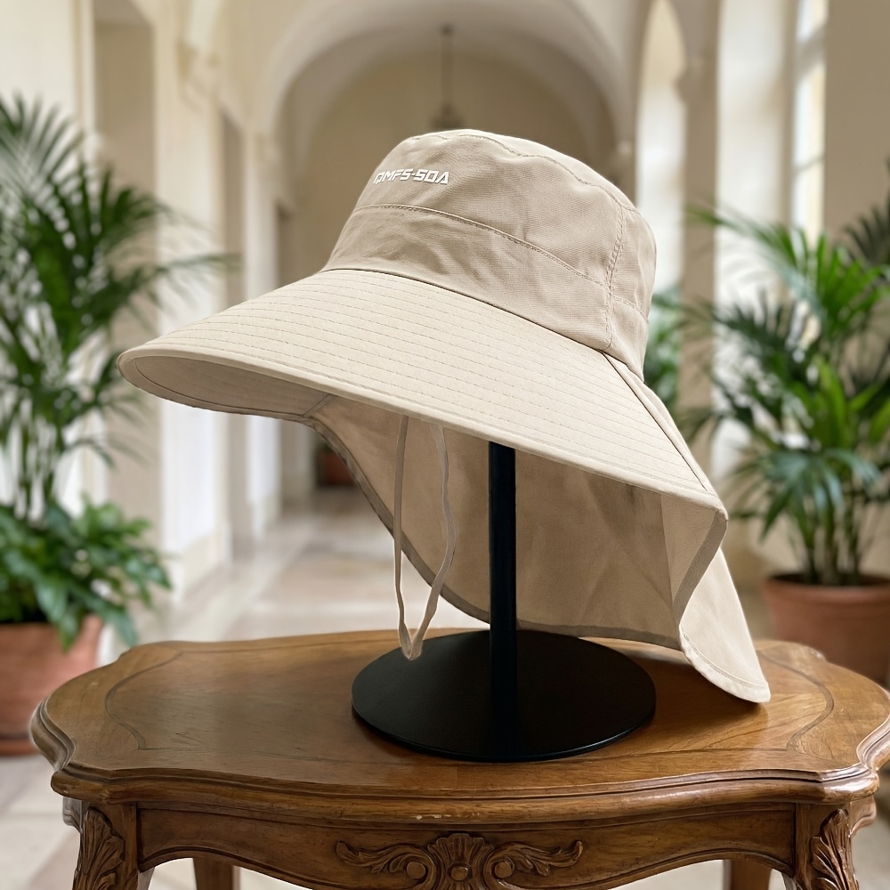 damen sommer angelhut mit verstellbarem kinnriemen, pferdeschwanzloch, strandhut, angelhut mit   krempe,   für outdoor-reisen im sommer, 7 farben zur auswahl