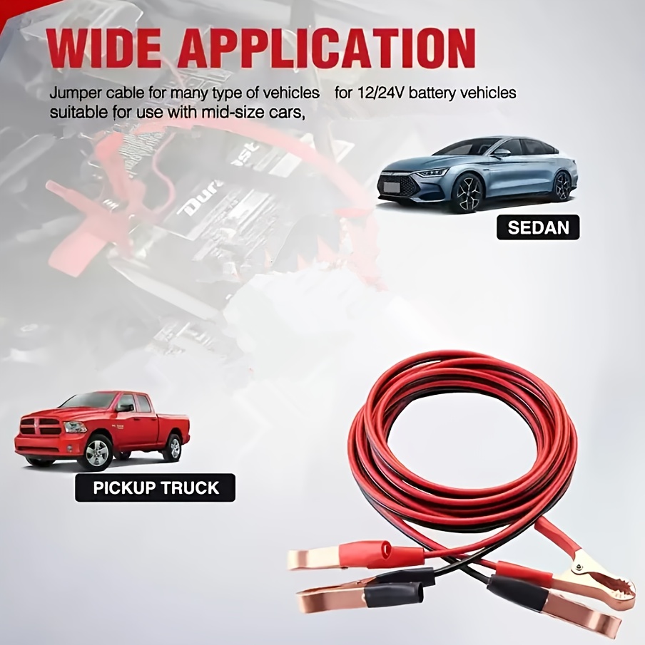 16awg car emergency   cable automotive battery booster jumper wire kit with   clips 6ft 13ft 20ft Product details 0