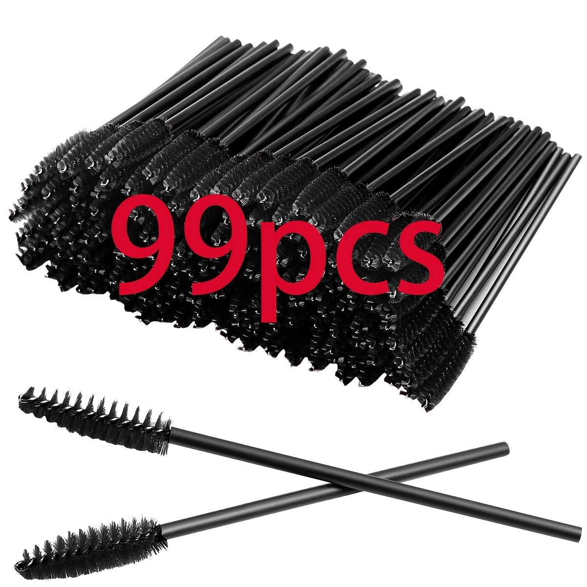 TEMU Set da 99 pennelli per mascara per ciglia e sopracciglia, adatti per estensioni di ciglia, applicatore con setole in nylon per estensioni di
