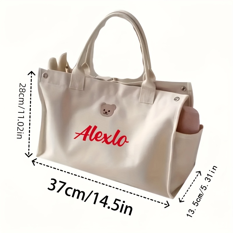 Personalized Custom Embroidered Handbag, Large Capacity Tote