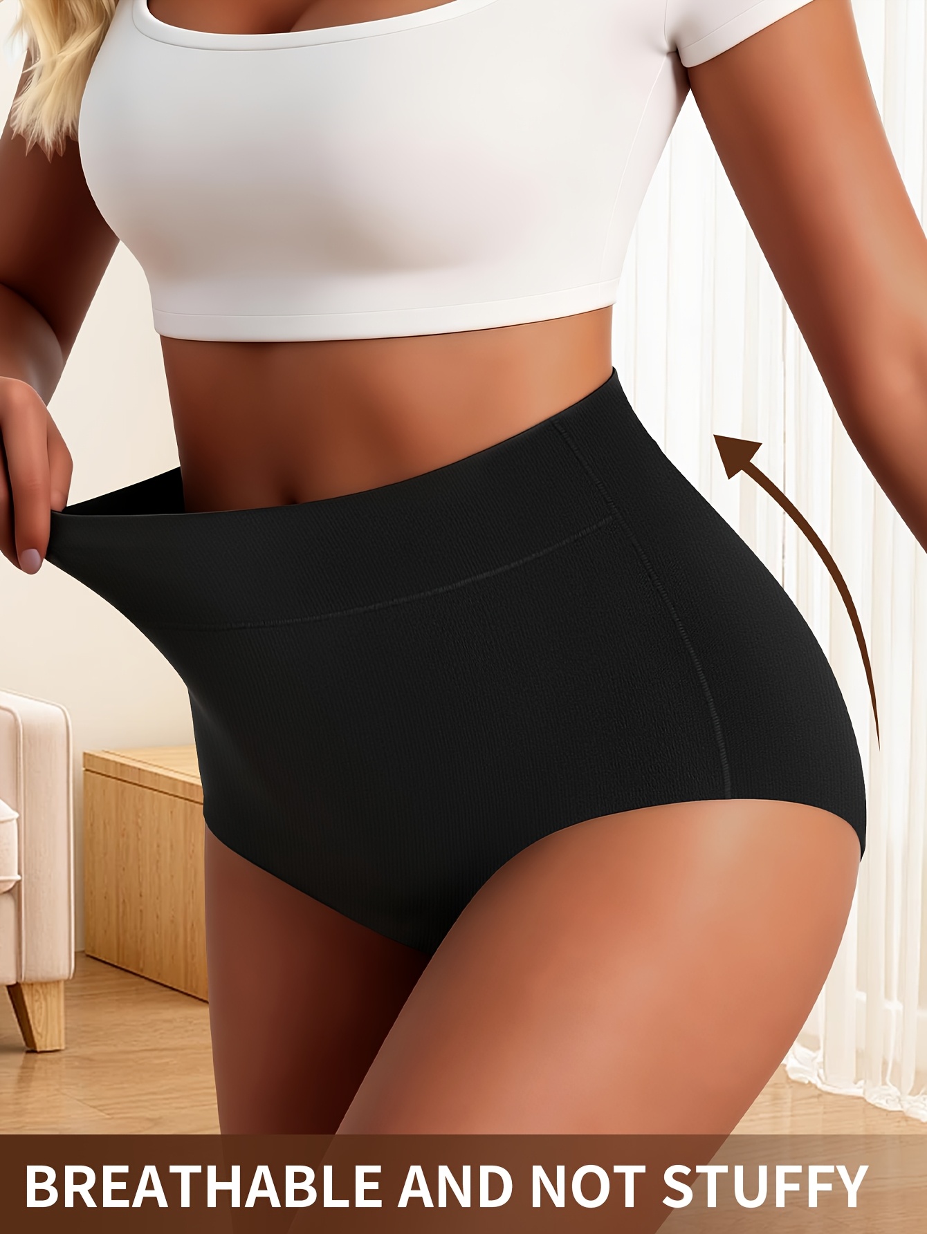4 Random Women'S High-Waisted Underwear, Seamless One-Piece Tummy Tucking And Hip Lifting Comfortable Breathable Nude Triangle Briefs, Minimalist Style, Myriad Color Scheme, Elastic Material Suitable for Daily Leisure Sports Fitness Yoga Wear