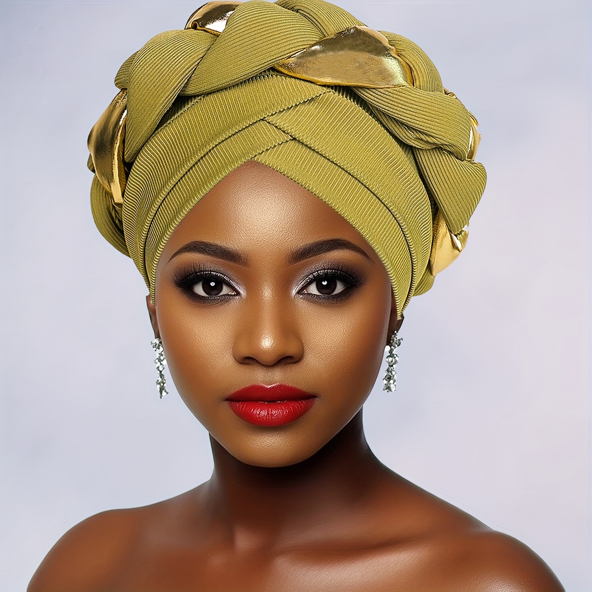 handmade heavy   turban dance       with hand made twist knot x   cloth exaggerated style of a fashion headscarf hat