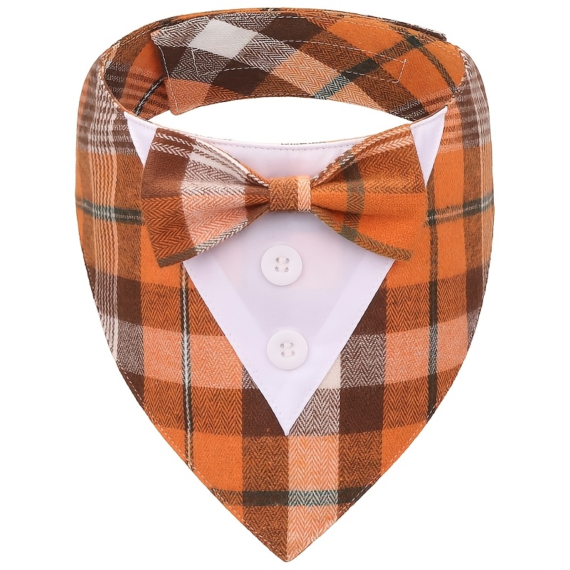 Plaid Bow Tie Pet Collar for Festivals and Special Occasions
