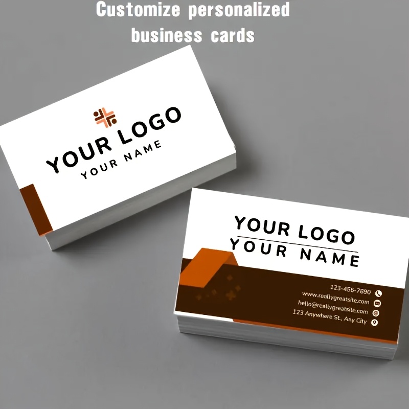 TEMU Custom Business Cards, Custom Thank You Cards, Double-sided Printing Personalized Custom Logo Name Contact Information Pictures, Style, Suitable