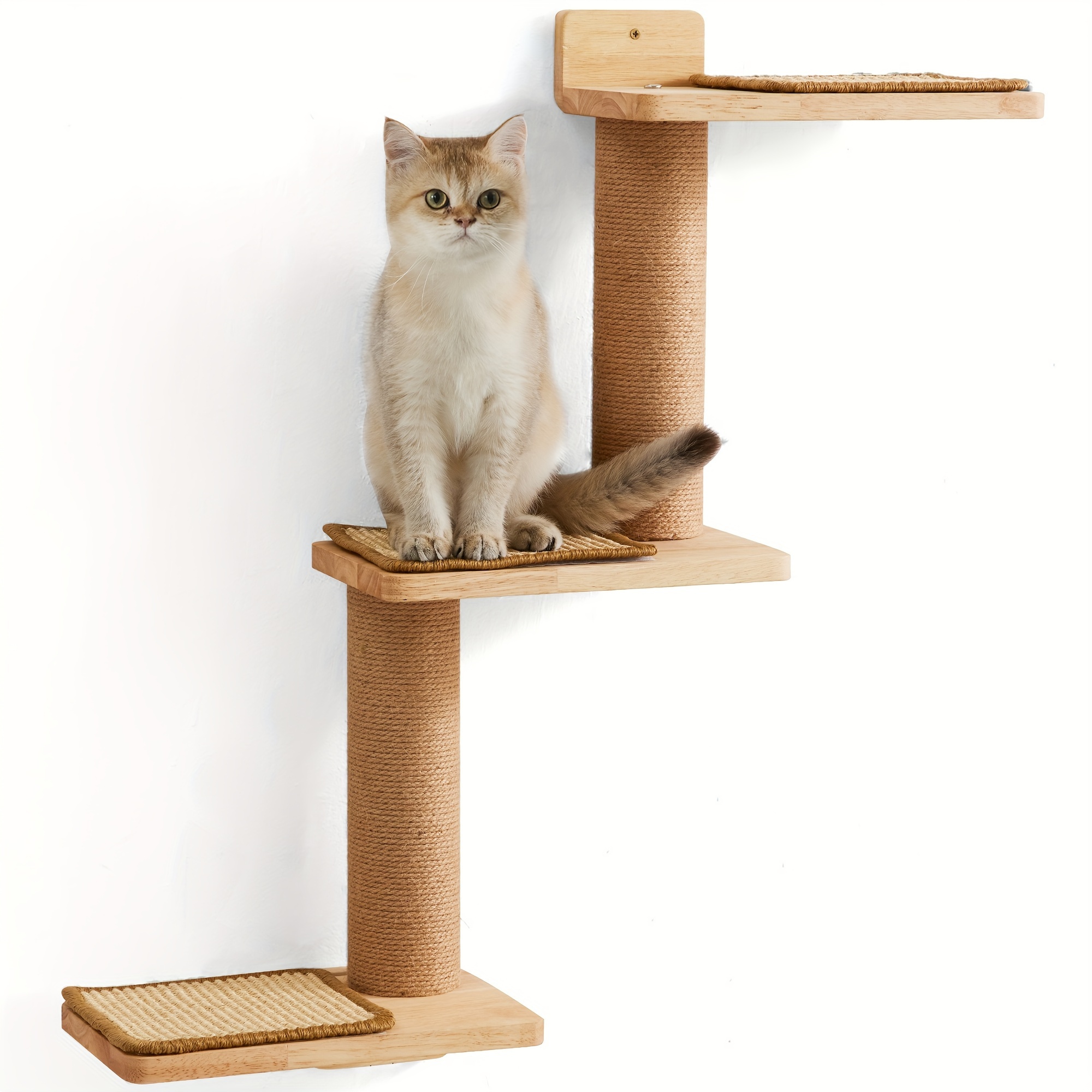 

Fukumaru Cat Wall Shelves, 3 In 1 Cat Wall Jungle And Cats Perch Platform Supplies, Diy Transformable Cat Scratching Post Wall Mounted, Suit For Kittens To Climb, Play, Nap