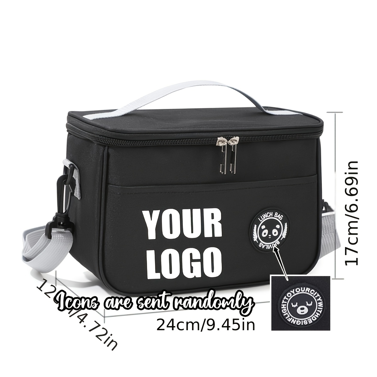 TEMU 1 pz Borsa Termica per con Stampa Personalizzata a Motivo Casuale, Foto, , Borsa per con Chiusura a Zip, Grande Capacit�, Tracolla a Spalla,
