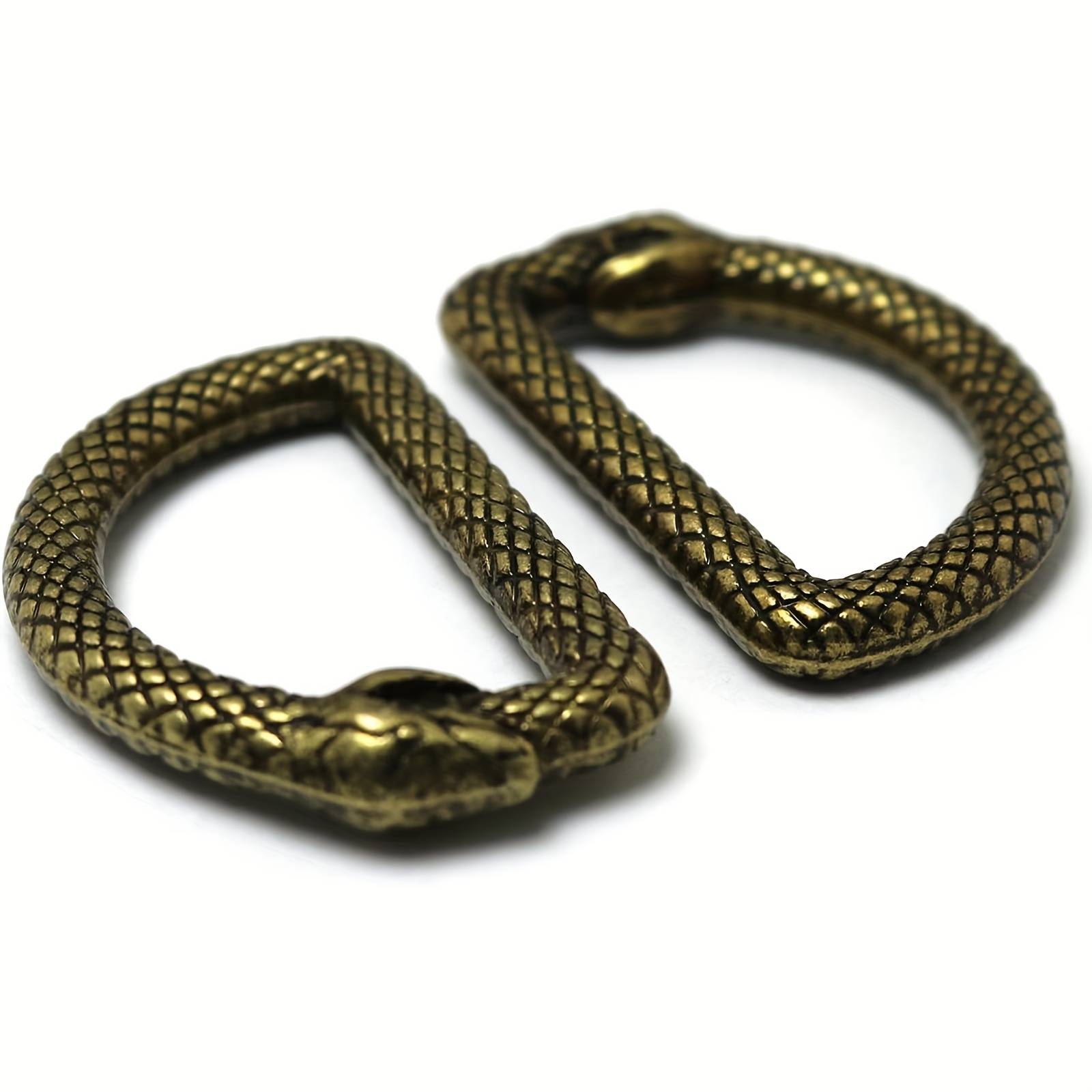 E-shop 2 Stück Antike Kupfer-Schlangenförmige D-Ringe – Elegante Legierungshardware, geeignet für Gürtel, , Lederriemen und Bastelprojekte,