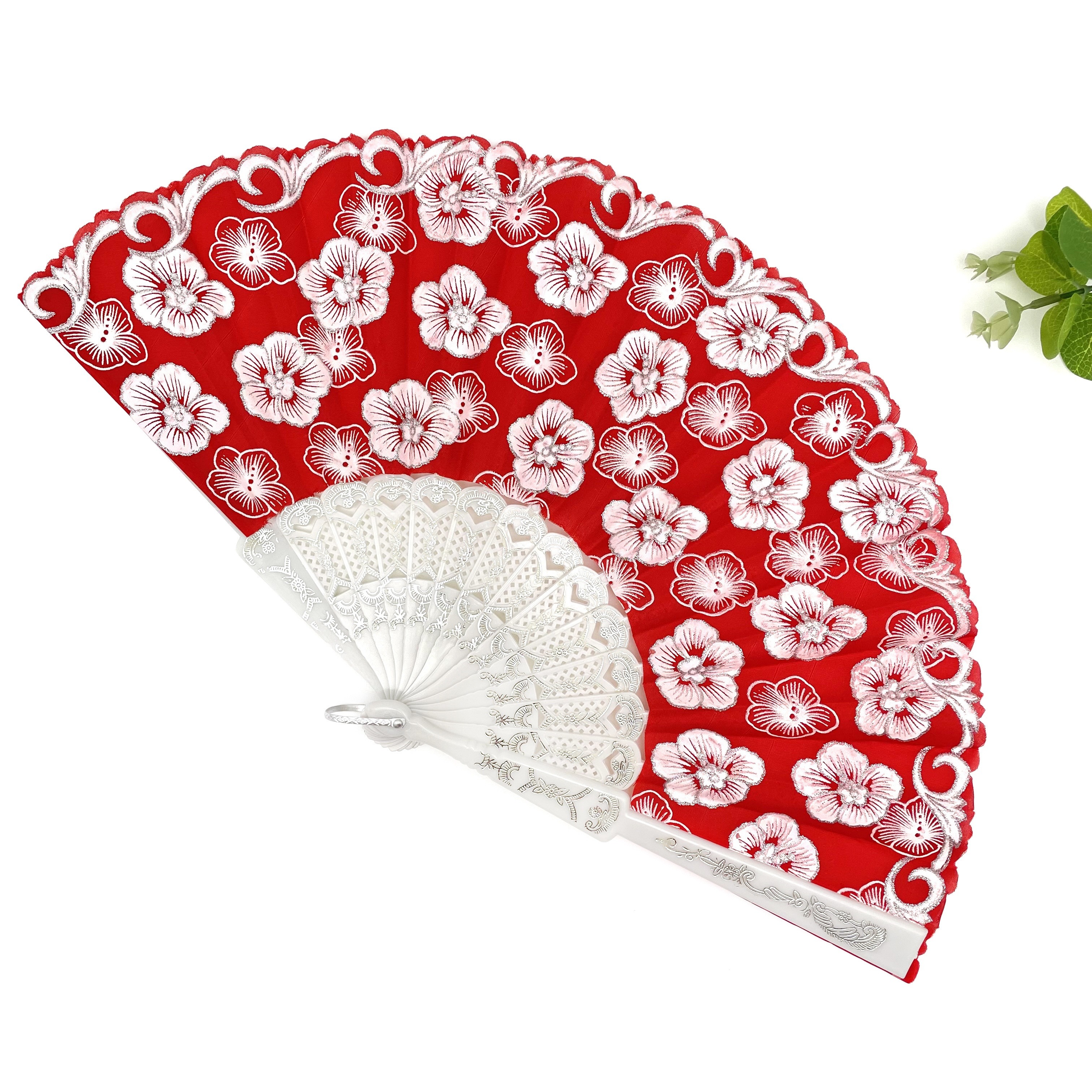 

Assorted Spanish Style Glitter Floral Pattern For Summer Folding Fan