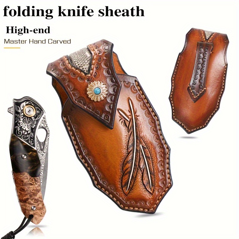 

-end , Quality Tanned Cowhide Knife , Edc Portable , Suitable For Folding Knives