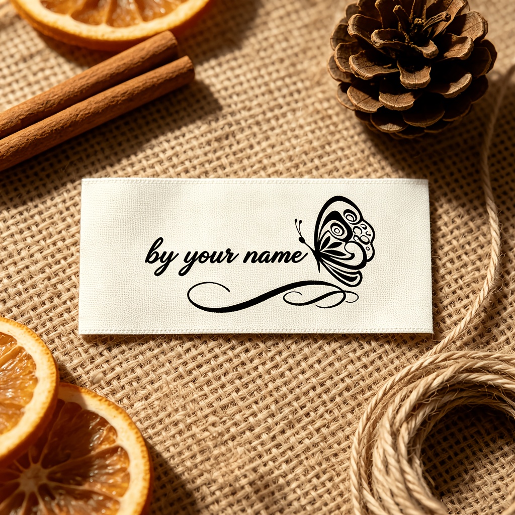 TEMU Personalized Custom Name Woven Fabric Labels, Cursive Sew-in Tags, Christmas Gift Decoration Tags, Custom Handmade Clothing Tags For Wedding