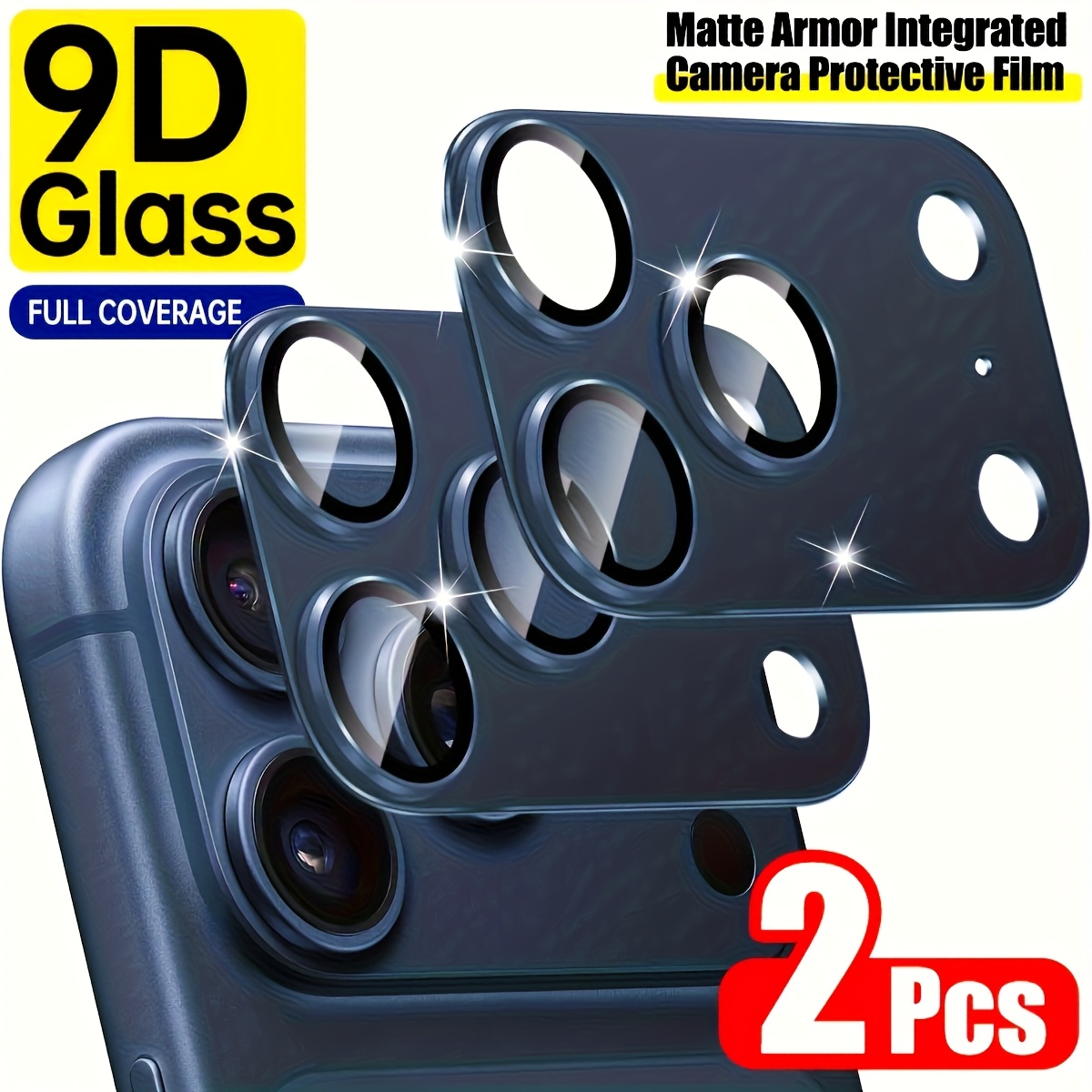 TEMU 2pcs Matte Armor Lens Film For Iphone 18 Pro Max/for Iphone 18 Pro - Hd Full Coverage Ultra-thin Aluminum Alloy Matte Base Camera Protector With
