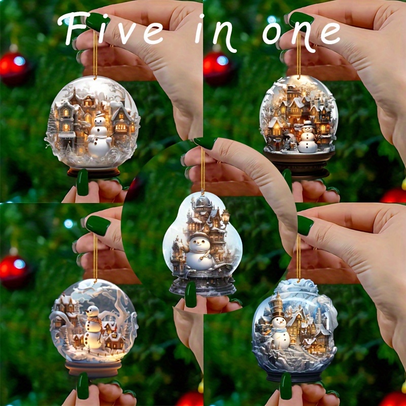 

5pcs Christmas Snowman & Ornaments - Unique Decorations,