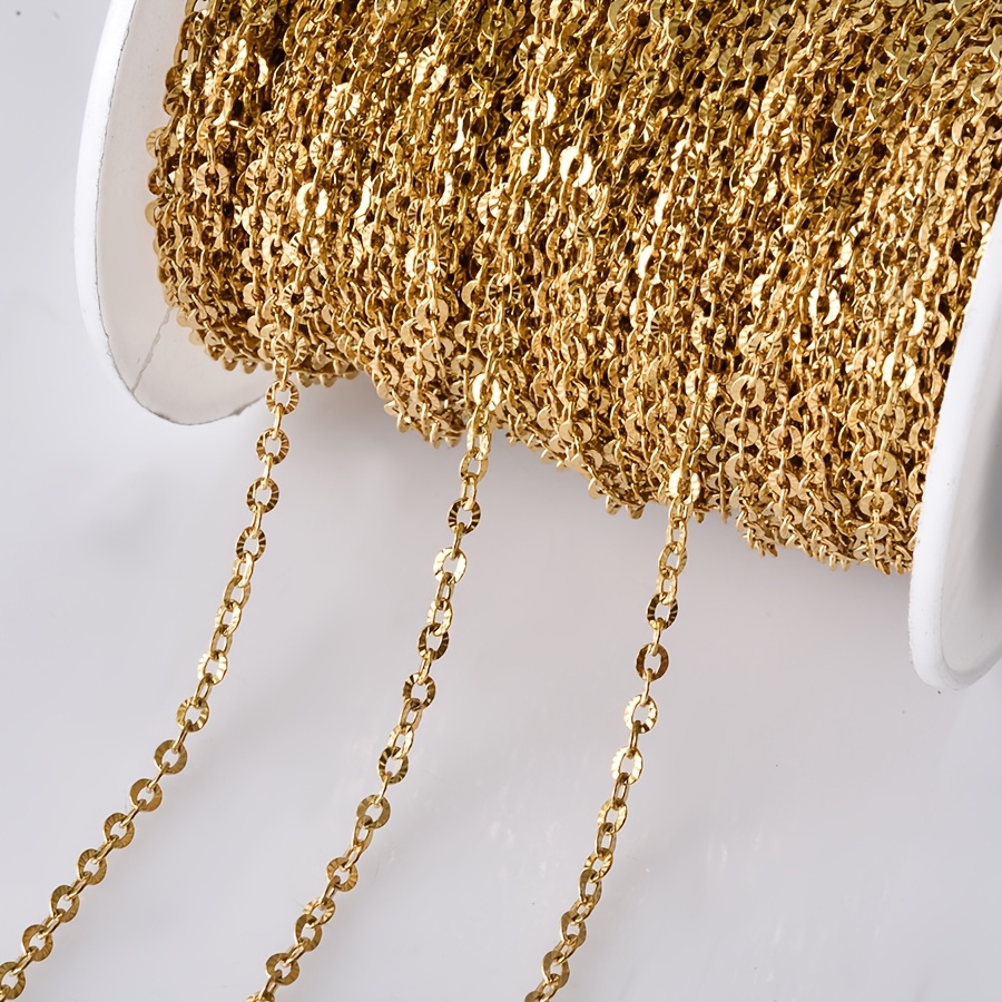 TEMU 1 Meter Long Stainless Steel Cross Sunflower Semi-finished Chain, 1mm Wide For Delicate Texture, Classic Silvery And Versatile Golden 2 Colors.