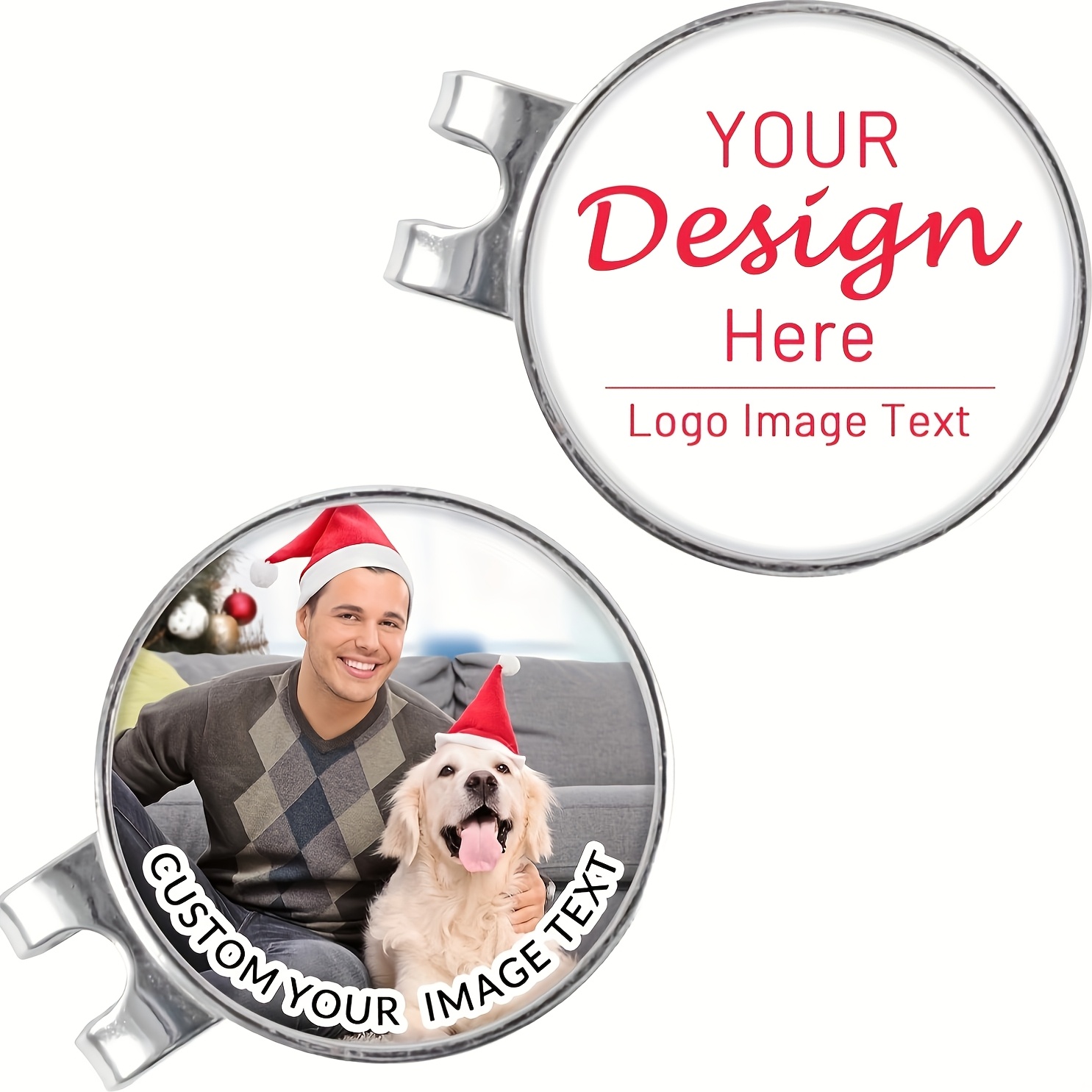 TEMU 10pcs Personalized Golf Ball Markers And Hat Clips, Customizable Photo, Logo And Text Metal Golf Additions, Personalized , Ideal Gift For Men,