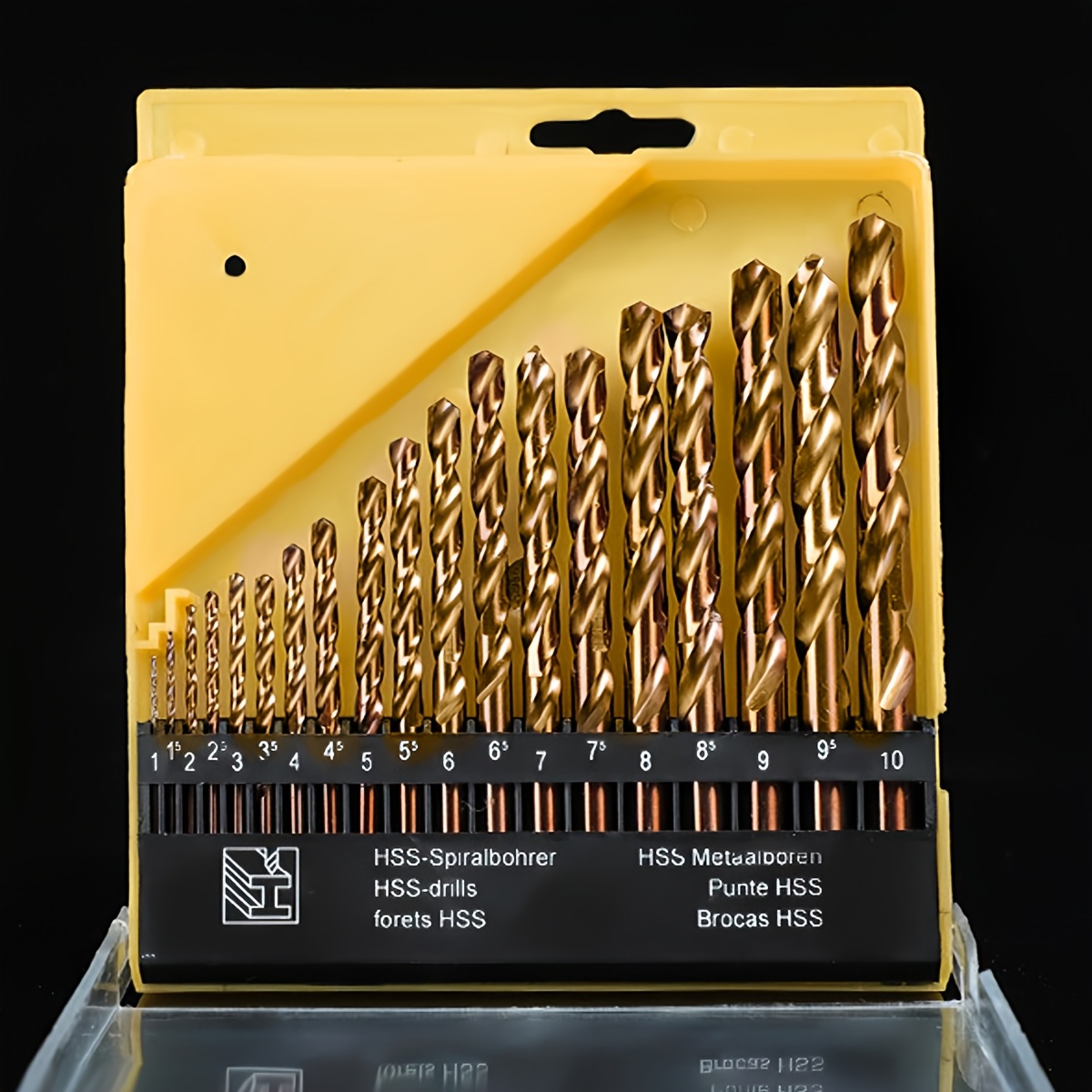 

19pcs Titanium Steel Drill Bit Set With Hex Shank - , Ideal For Wood, Plastic & Aluminum Alloy, 1-10mm