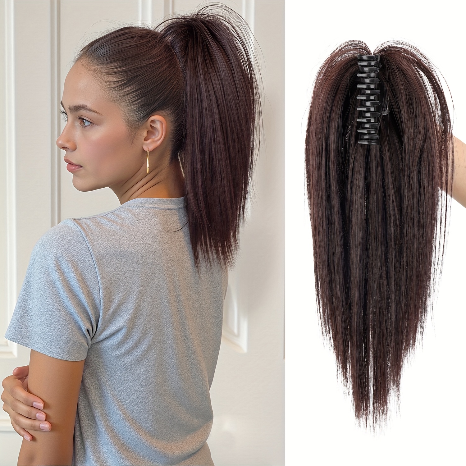 Fluffy Short Ponytail Wig Fashionable Ponytail Wig Synthetic High-temperature Resistant Material Suitable For Daily Wear Increasing Hair Volume Festive Celebrations Halloween Christmas Wearing