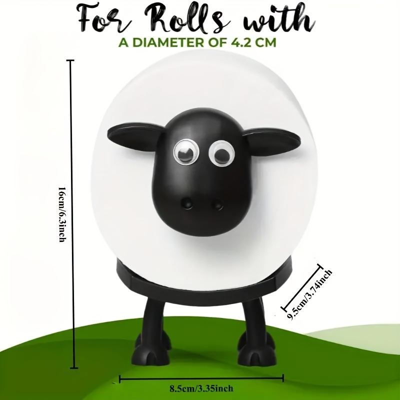 

Adorable Sheep-shaped Paper Towel Holder - Freestanding, Plastic, Fits To 4.72" Diameter, Bathroom Use, Towel Holder For Bathroom