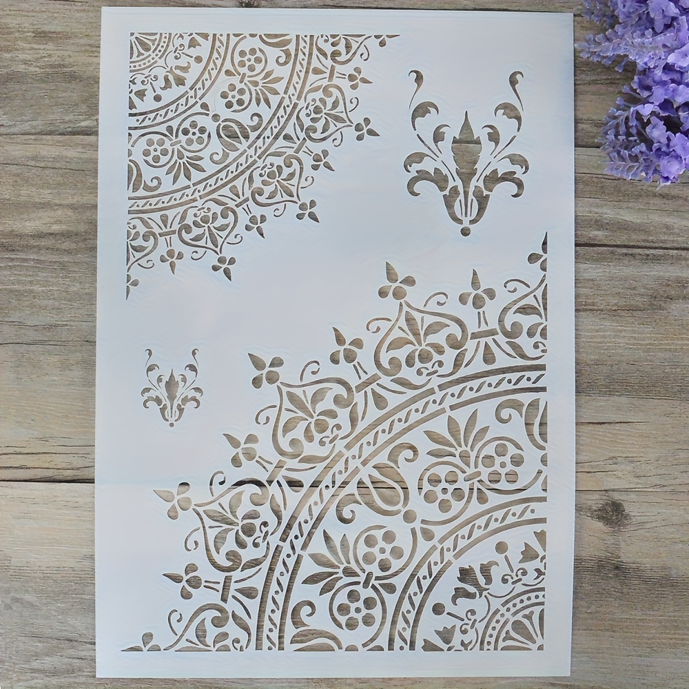 A4 Size Decorative Reusable Mandala Template Painting Template, Used For Crafts To Paint Eid On Wood, Canvas, Floors, Walls, And Tiles