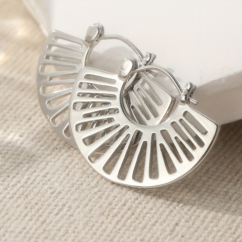 TEMU Vintage Earrings, Silvery Hoop Earrings, Bohemian Earrings, Hoop Earrings, Silvery Tribal Earrings