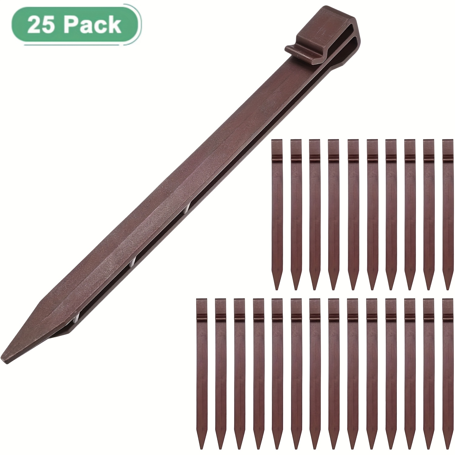 TEMU 25-pcs Heavy-duty Garden Edging Stakes - Available In 3 Colors, , Sturdy And Durable, 24.5cm In Length, Landscape Edging Pegs, Plastic Garden