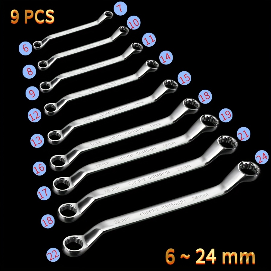 Temu 9Db/6Db/3Db KéTvéGű Racsnis KulcskéSzlet | 6-24Mm, Magas PolíRozott TüKöR FelüLet, KróM-VanáDium AcéL | UniverzáLisan Alkalmazható Autó,-image
