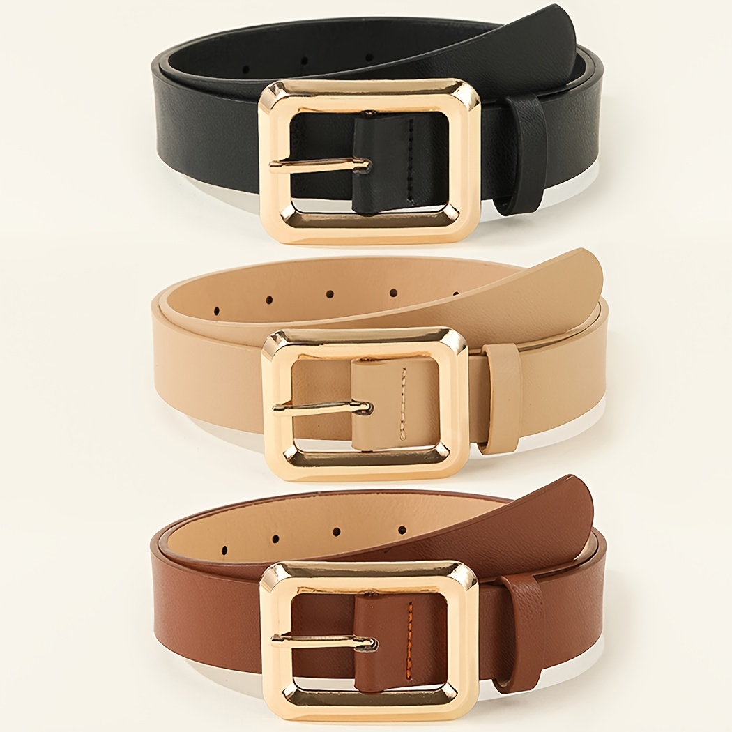 TEMU 3pcs Minimalist Metal Women's Belts, Stylish And Elegant Waist Belt For , Versatile Design Perfect For T-shirts, Pants, Dresses, Suits, And