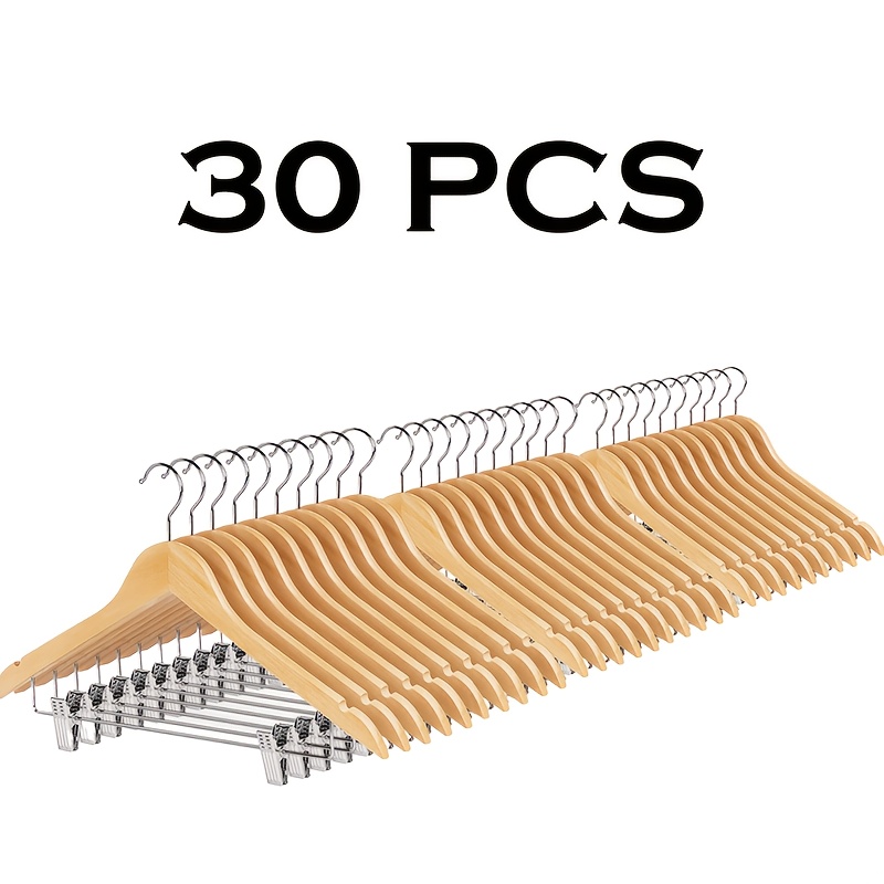 30   pack sturdy plastic hangers featuring adjustable clips non slip   profile with rust resistant hooks space saving thin hangers for your closet clothing hooks suitable for coats shirts suits and pants
