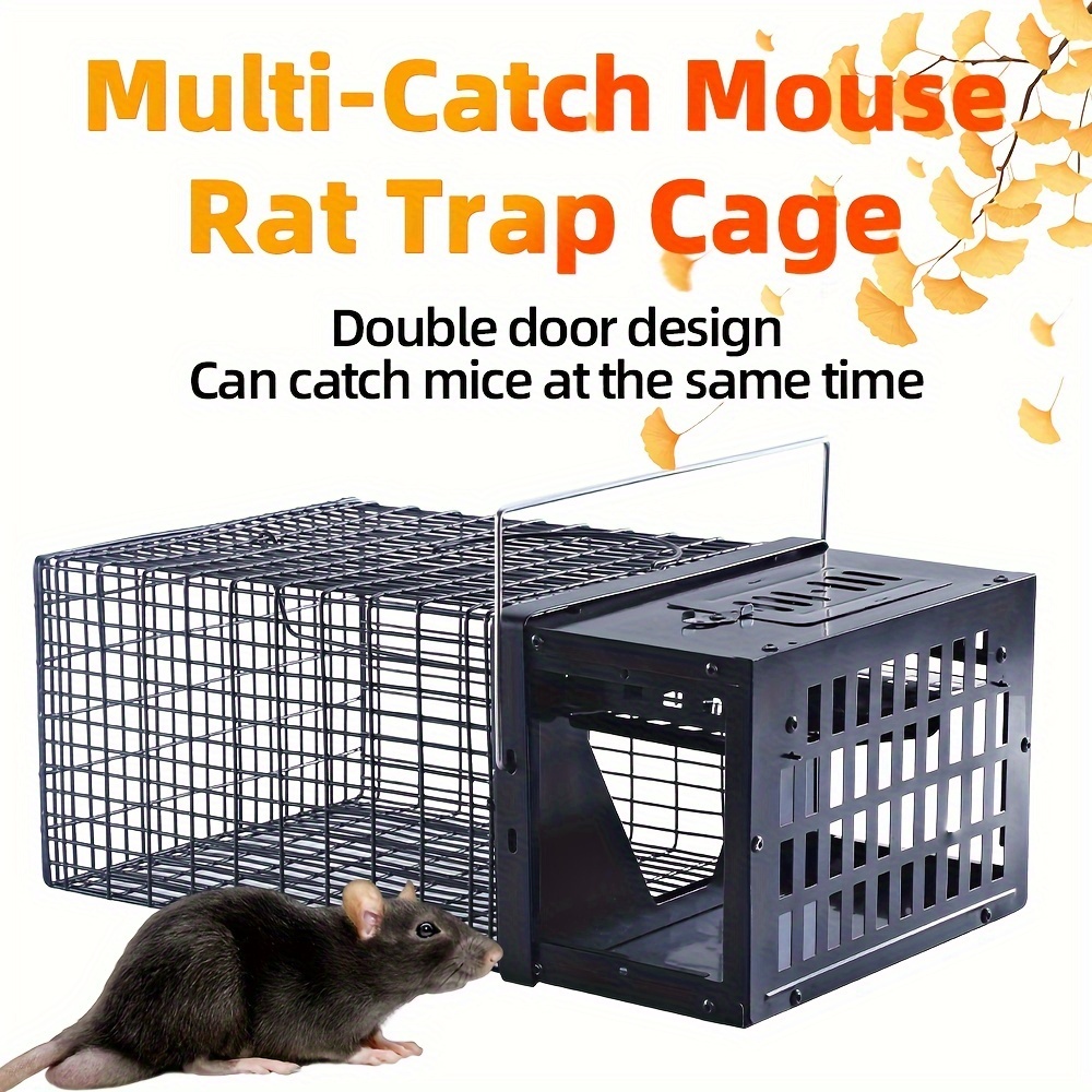 

Live Multi-catch Mouse And Rat Trap Cage, Double Door Design, Metal Pest Control For Indoor Use, Non-electrical, Battery-free Rodent