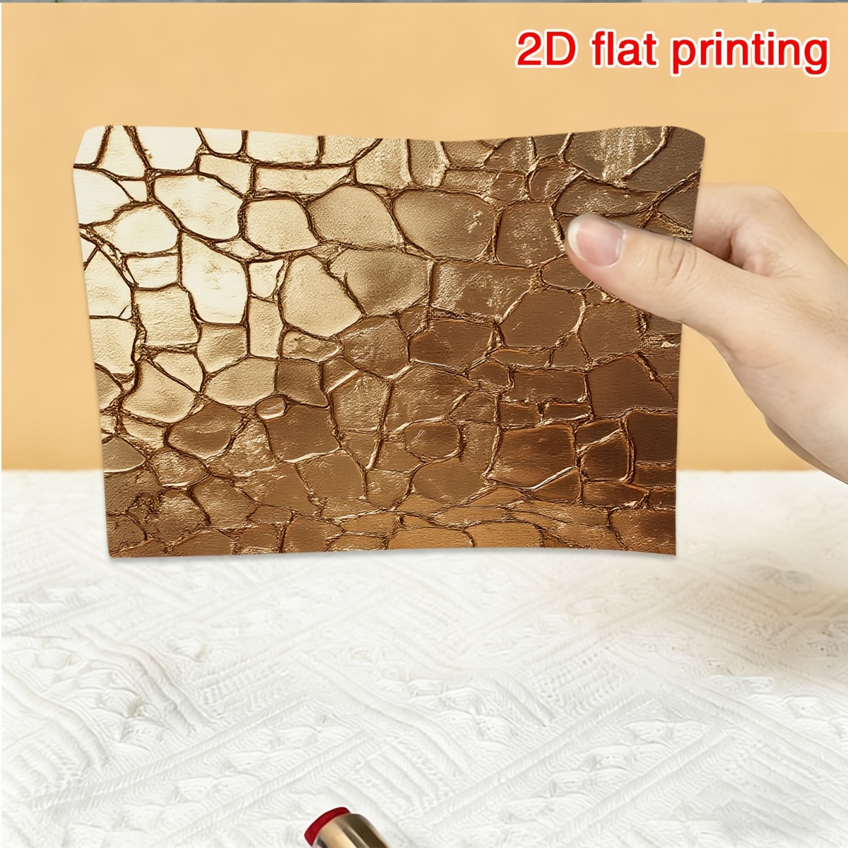 TEMU 2d Flat Printing, 1pc, Golden Mosaic Theme Exquisite Makeup Bag, Suitable For Storage, Cosmetics, Additions Storage, Easter Gift, Mother's Day