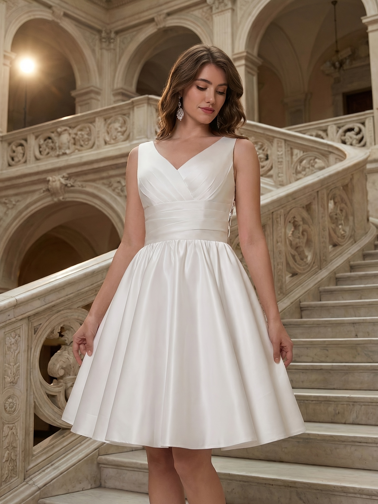 ballet style wedding dresses bride short white dresses women