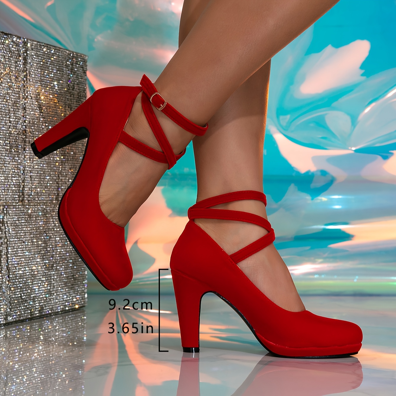 Sandalia Mujer Zapato Rojo Tacon Plataforma Botas Zapatos Rojos