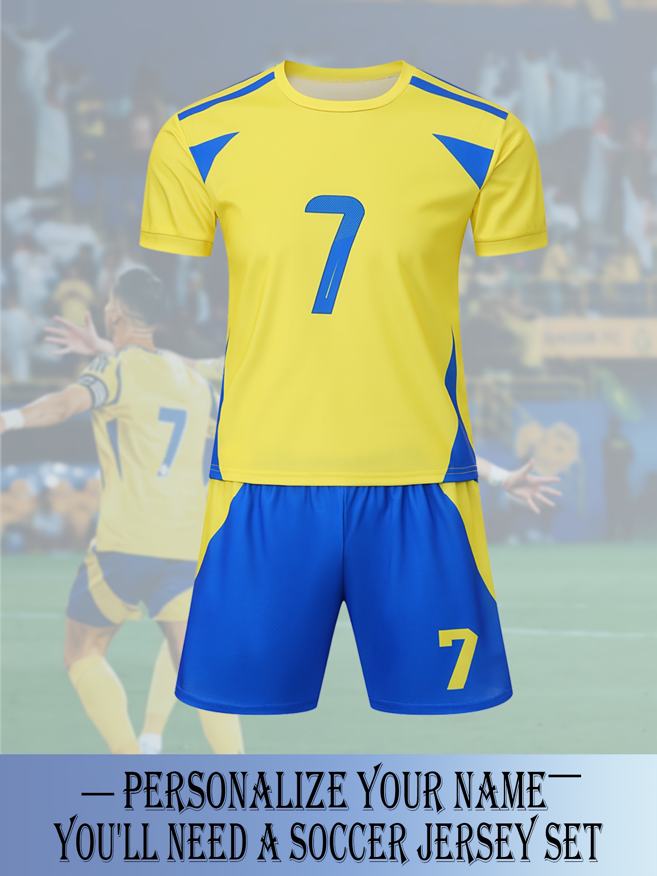 Customizable Soccer Jersey and Shorts Set, Polyester Sports Outfit with  Crew Neck Design Loose Fit, for Boys, Four Se