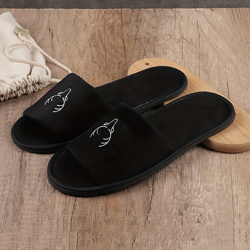 Image of Deer Half-cover Hotel Disposable Slippers For Homestays, Home Use And Guest Hospitality, Women Shoes
