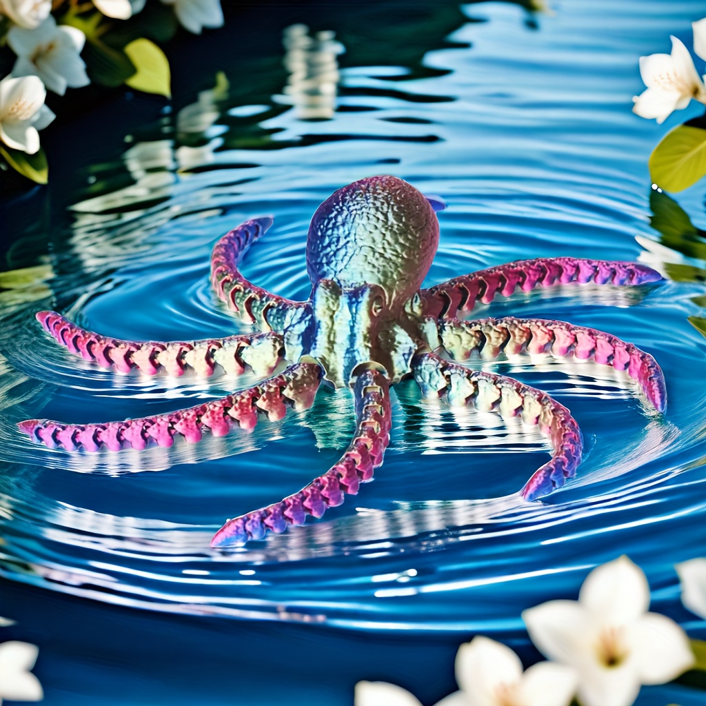 

1pc 3d Printed Octopus Eight-armed Octopus Colorful Mollusca Joint Can Be Free To Shape Desktop Decorations Christmas Halloween Thanksgiving Gifts, Creative Gifts