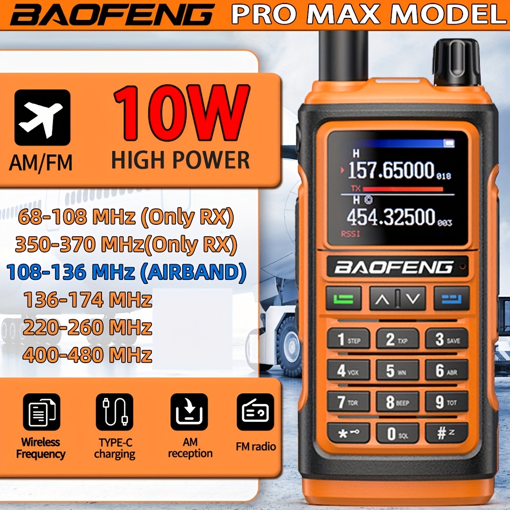 BF High-End   MAX 10 with   Functions, Single 999 Channel, 6-Section Band, Long Range Use, Walkie   High Power