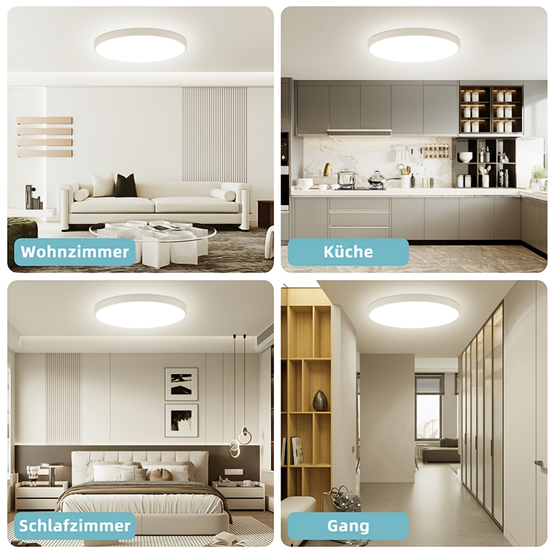 24w Neutral White Led Ceiling Light With Cloud-shaped Lampshade, Single Color Temperature, Controlled By Wall Switch