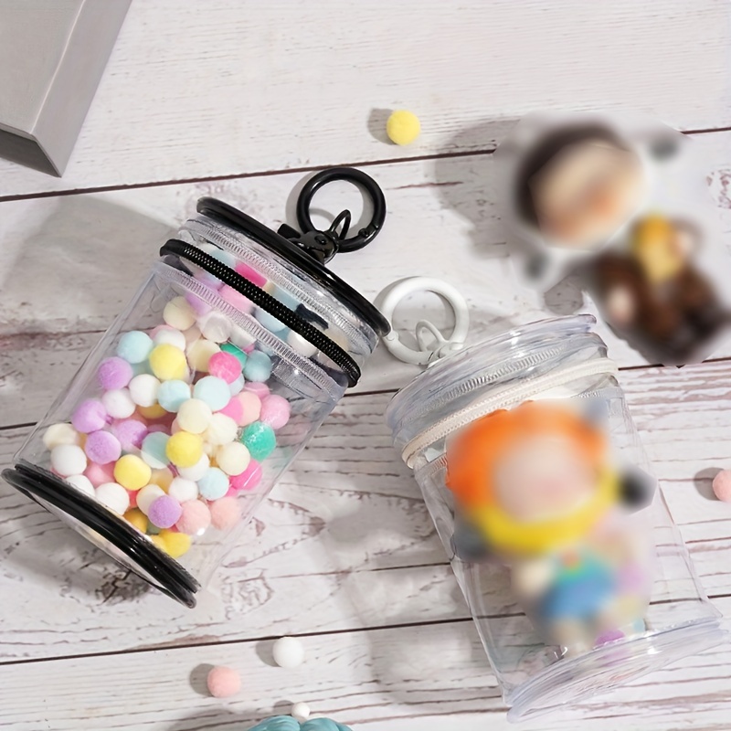 1pc transparent   display storage bag bubble mart mystery box hanging decorative bag with clasp closure details 9