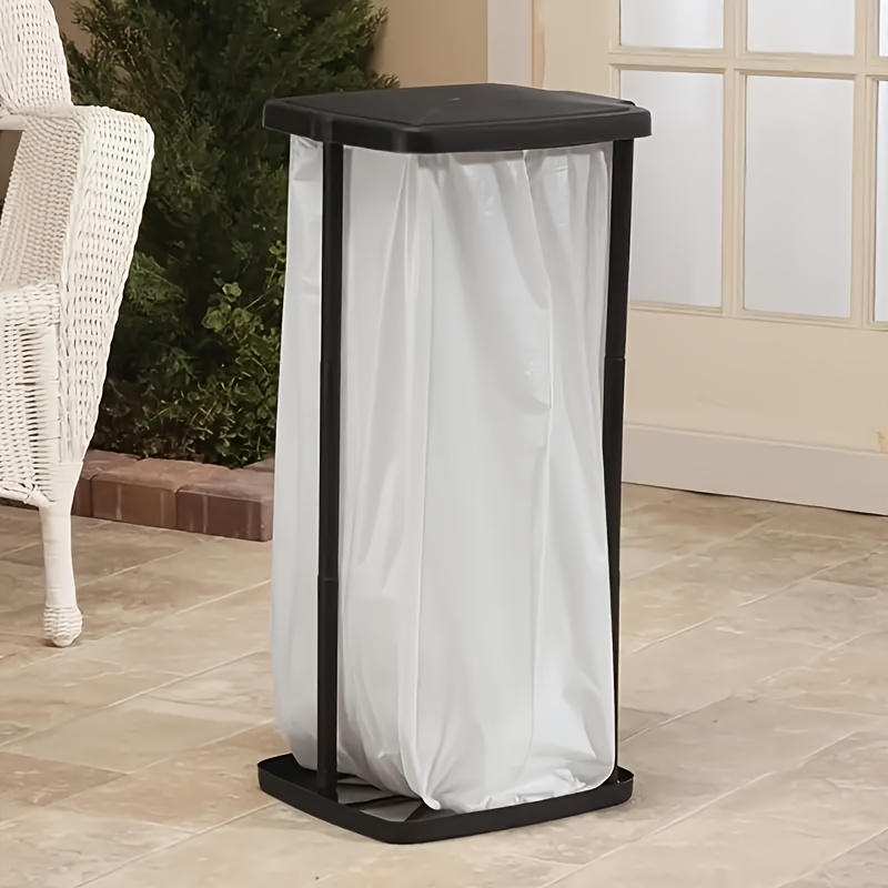 Foldable Plastic Trash Can | Adjustable Height Portable Garbage Bag Holder | Rectangle No-electricity Outdoor & Kitchen Waste Bin | Multi-functional Expanding Trash Bag Stand