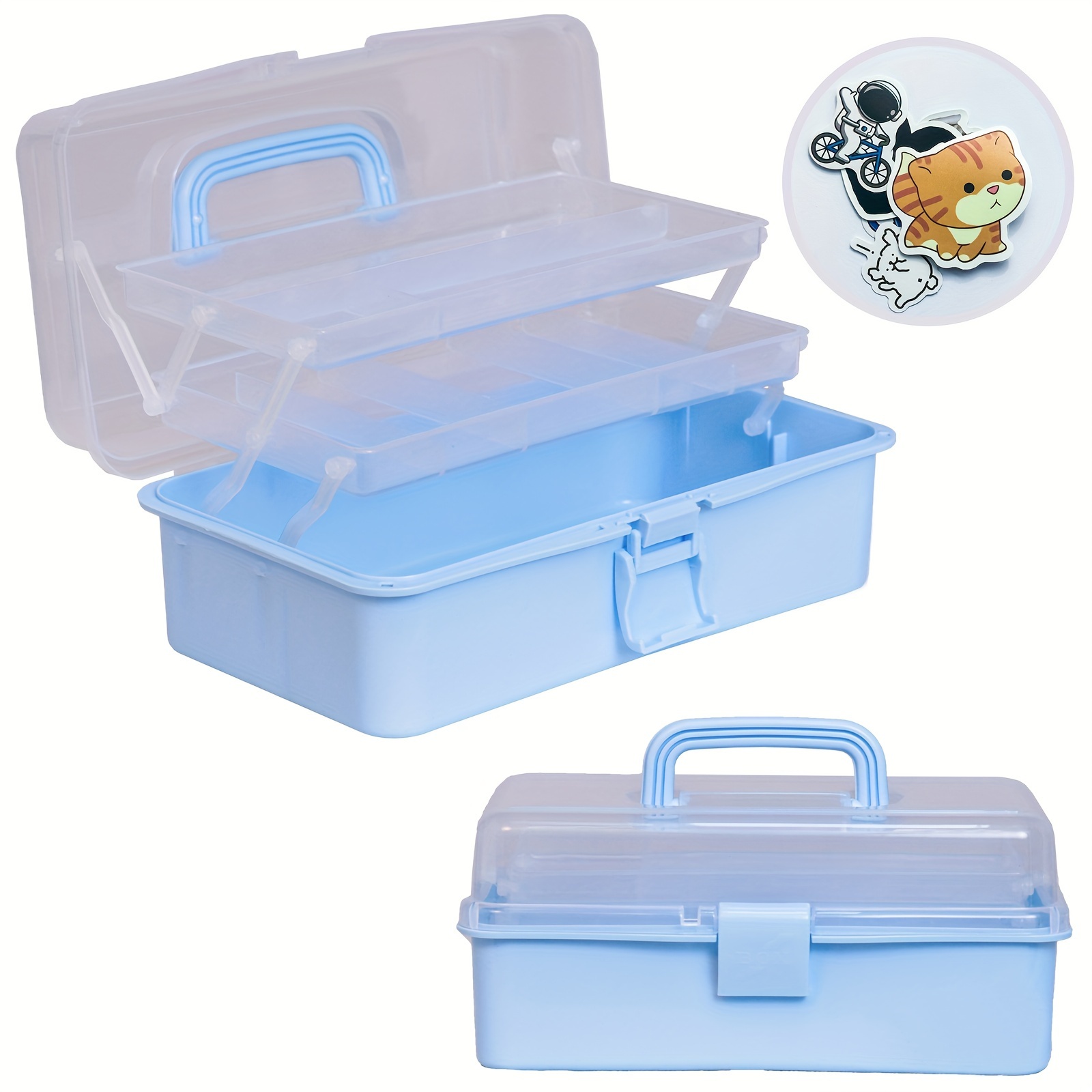 Plastic Transparent Storage Box Portable Multi layer Toolbox - Temu