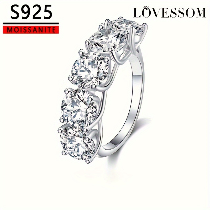 

925 Silver Moissanite Wedding Ring Niche Design Elegant Finger Ring Jewelry With Gift Box