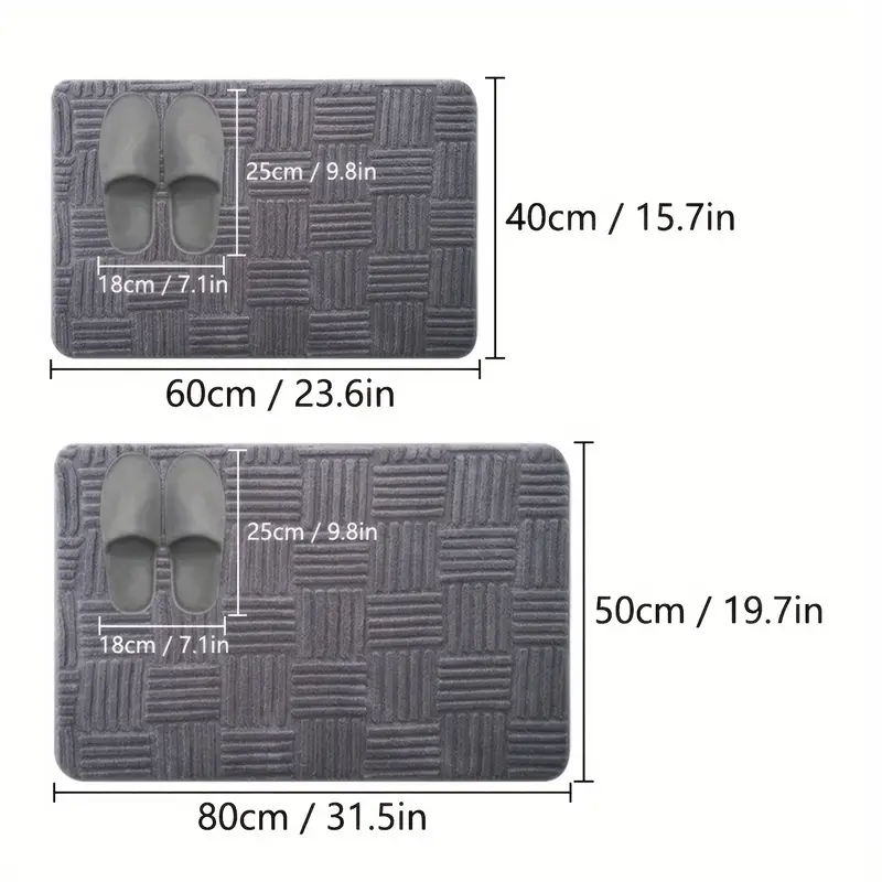 1pc thickened bathroom absorbent mat non slip bathtub rug home entryway carpet solid pattern rectangular lightweight machine made pvc backing polyester hand wash only Product details 2