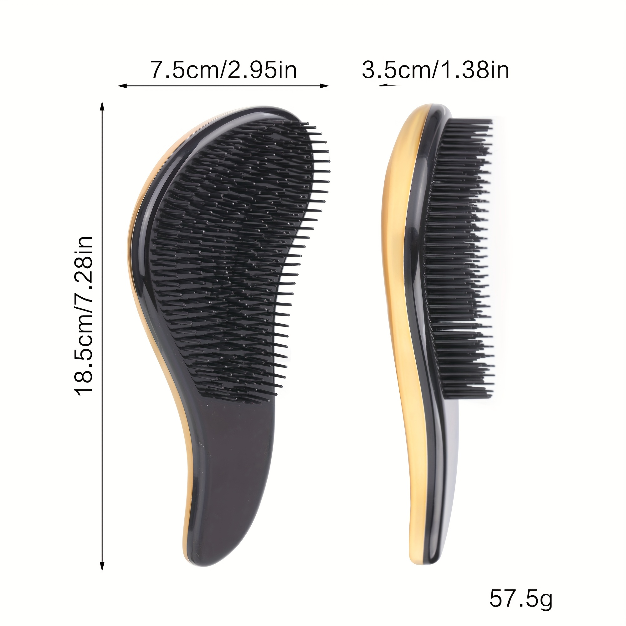 1 stuks Gegalvaniseerde Ontwarborstel | Premium Gouden Haarborstel, Ergonomisch Ontwerp, Geschikt voor Alle Haartypes, Zowel Nat als Droog, Zachte Krulborstel voor Vrouwen, Mannen en Volwassenen | Nylon Borstelharen, ABS Plastic Handvat, BRUSH Merk