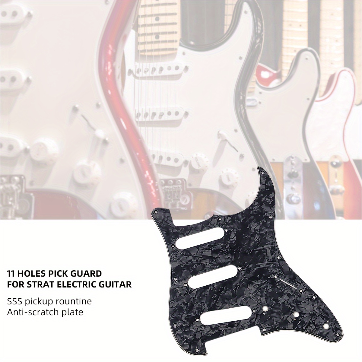 Pickguard Pour Guitare Électrique Pickguard En Celluloïd Coloré Pour Guitares SSS Plaque À Gratter Colorée À 11 Trous(Pearl H