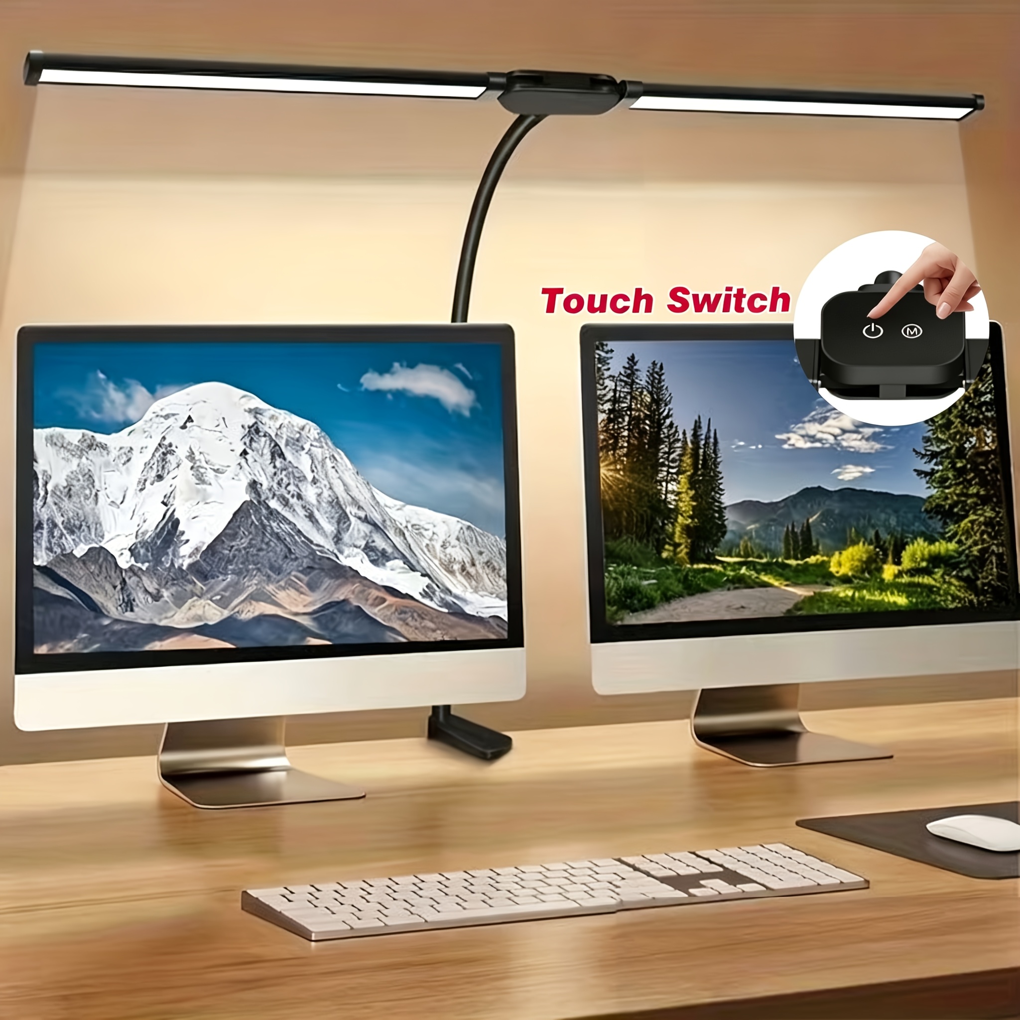 TEMU Led Desk Lamp, Light, Adjustable 360° Gooseneck, Dual , Foldable, Clip-on Design, Metal Foldable Lamp, Usb Powered. For Reading, Gaming And