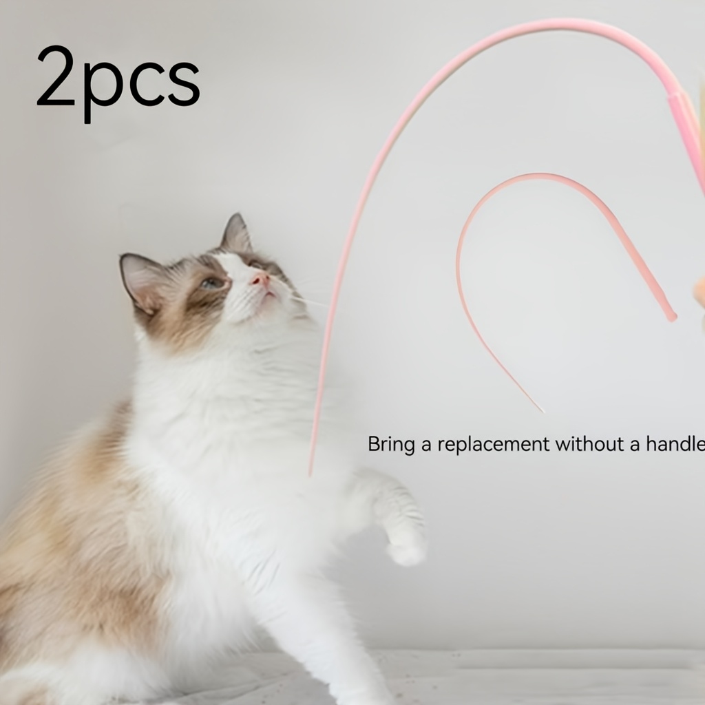 

2pcs Detachable Replacement Simulated Animal Tail Interactive Cat Toy Pet Silicone Cat Toy