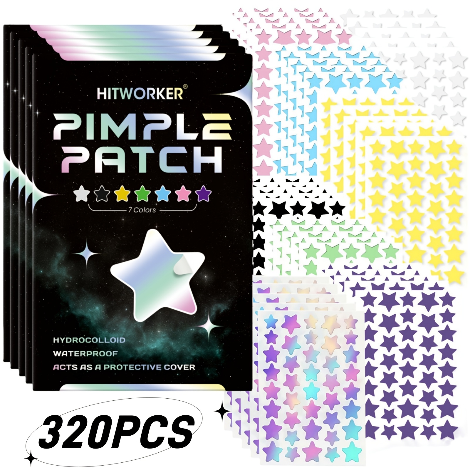 Image of Hitworker 1920 & 320 Starry Sky Patches And Concealer Cover - Fragrance-free Non-clogging Blemish Suitable For Types, Skin, -prone Areas, Pre-makeup Concealing & Photoshoot Skincare